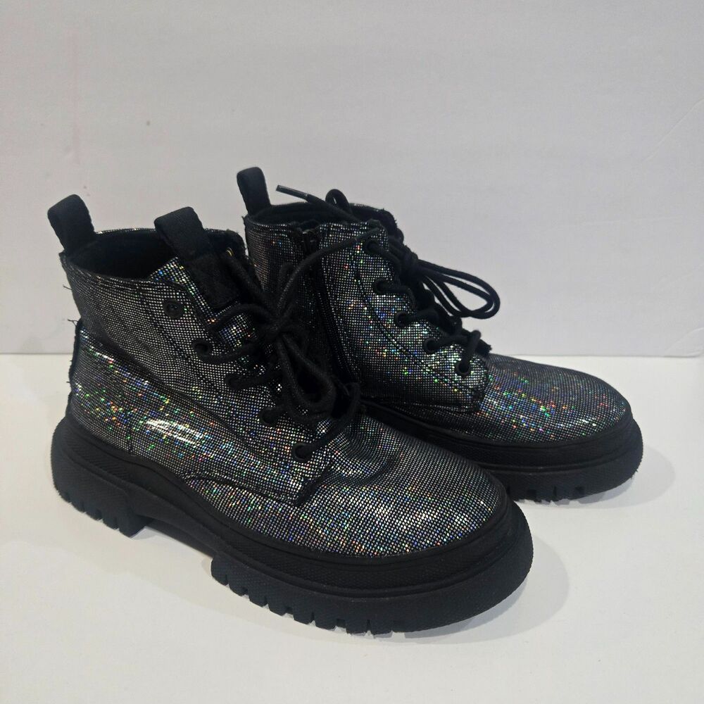 Zara Girls Holographic Ankle Zip Boot
